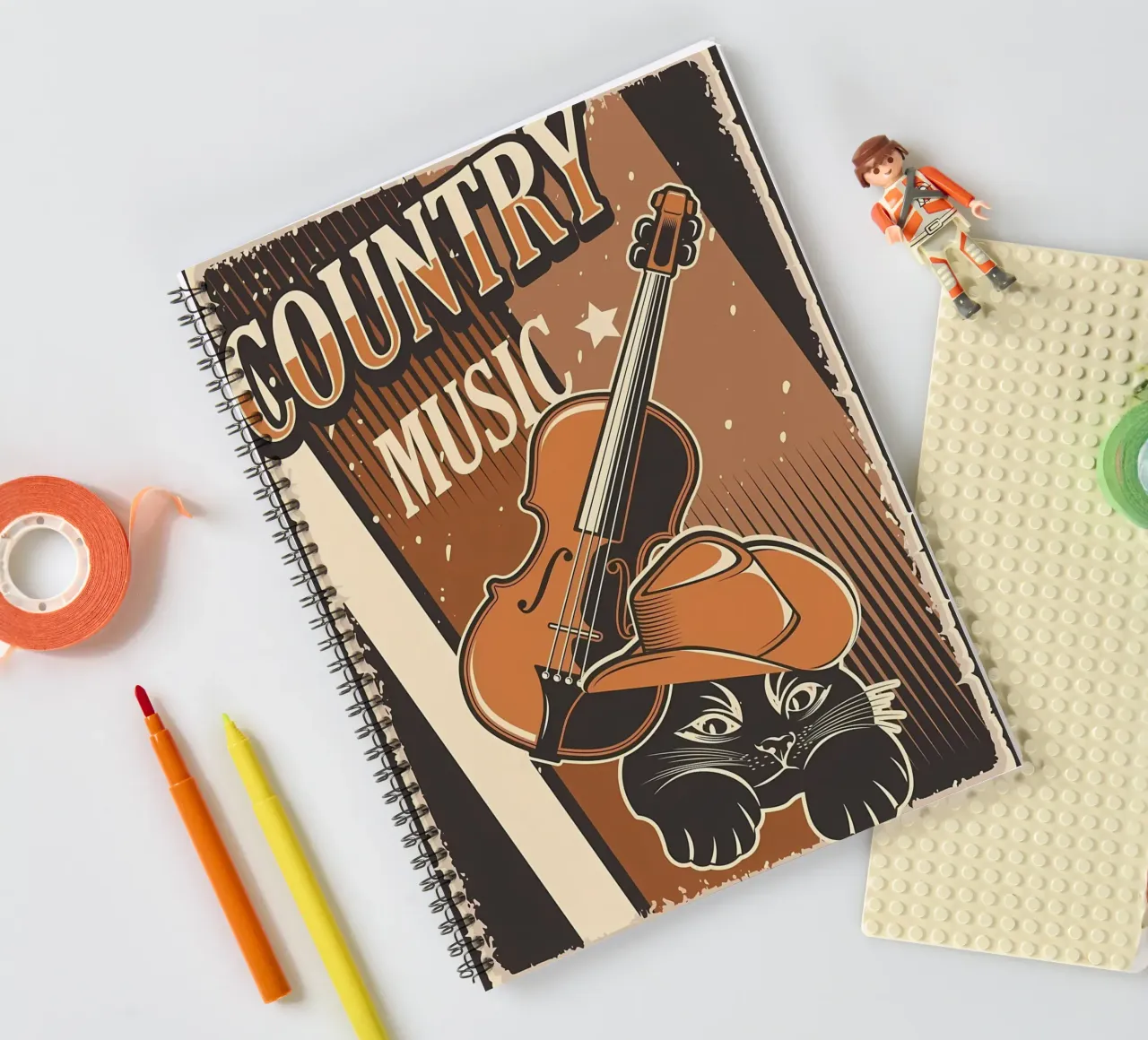 Country-Musik und Katze Ringbuch von Monique A Hooper
