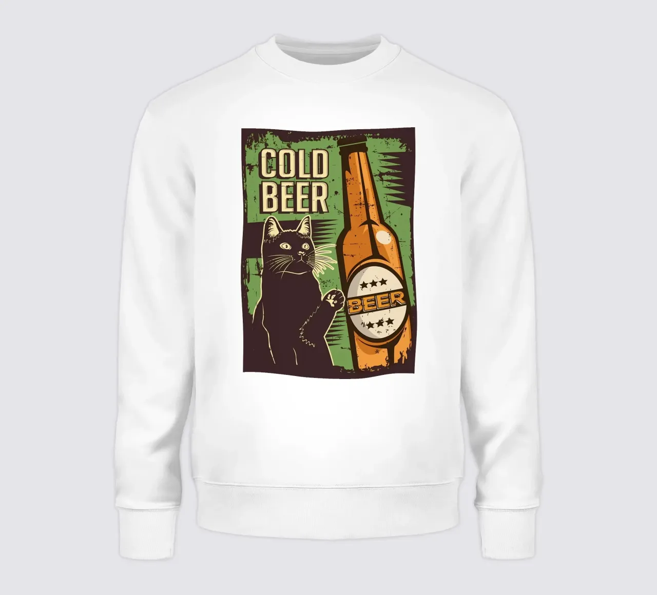 Gatto birra fredda felpa da Monique A Hooper