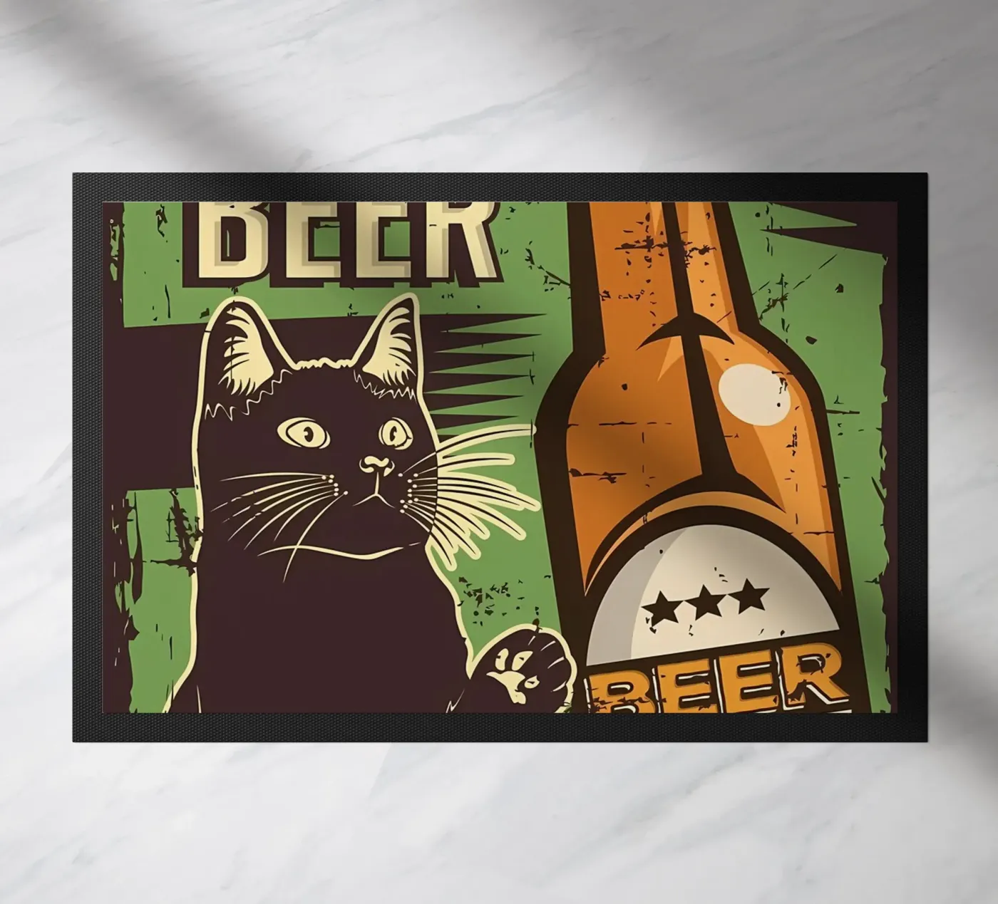 Koud bier van de kat deurmat van Monique A Hooper