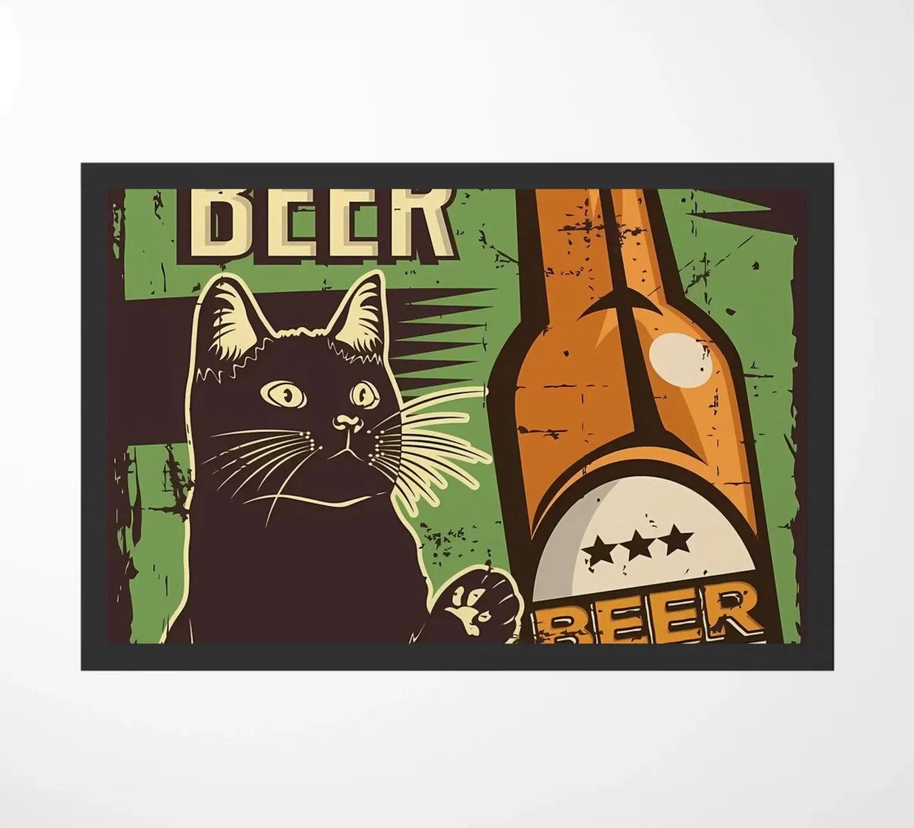 Cat cold beer doormat by Monique A Hooper