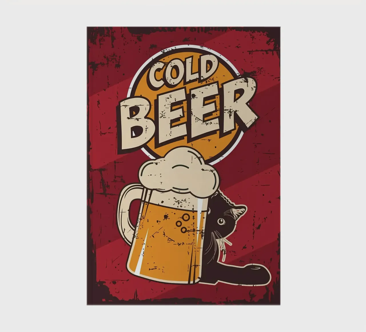Drunk cat cold beer notebook by Monique A Hooper