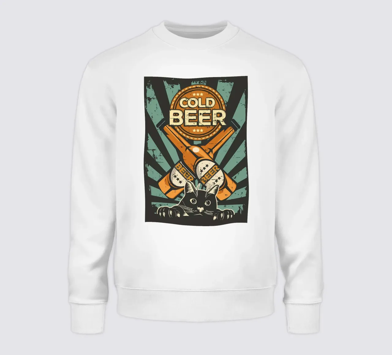 Un chat applaudit une bière froide sweat de Monique A Hooper