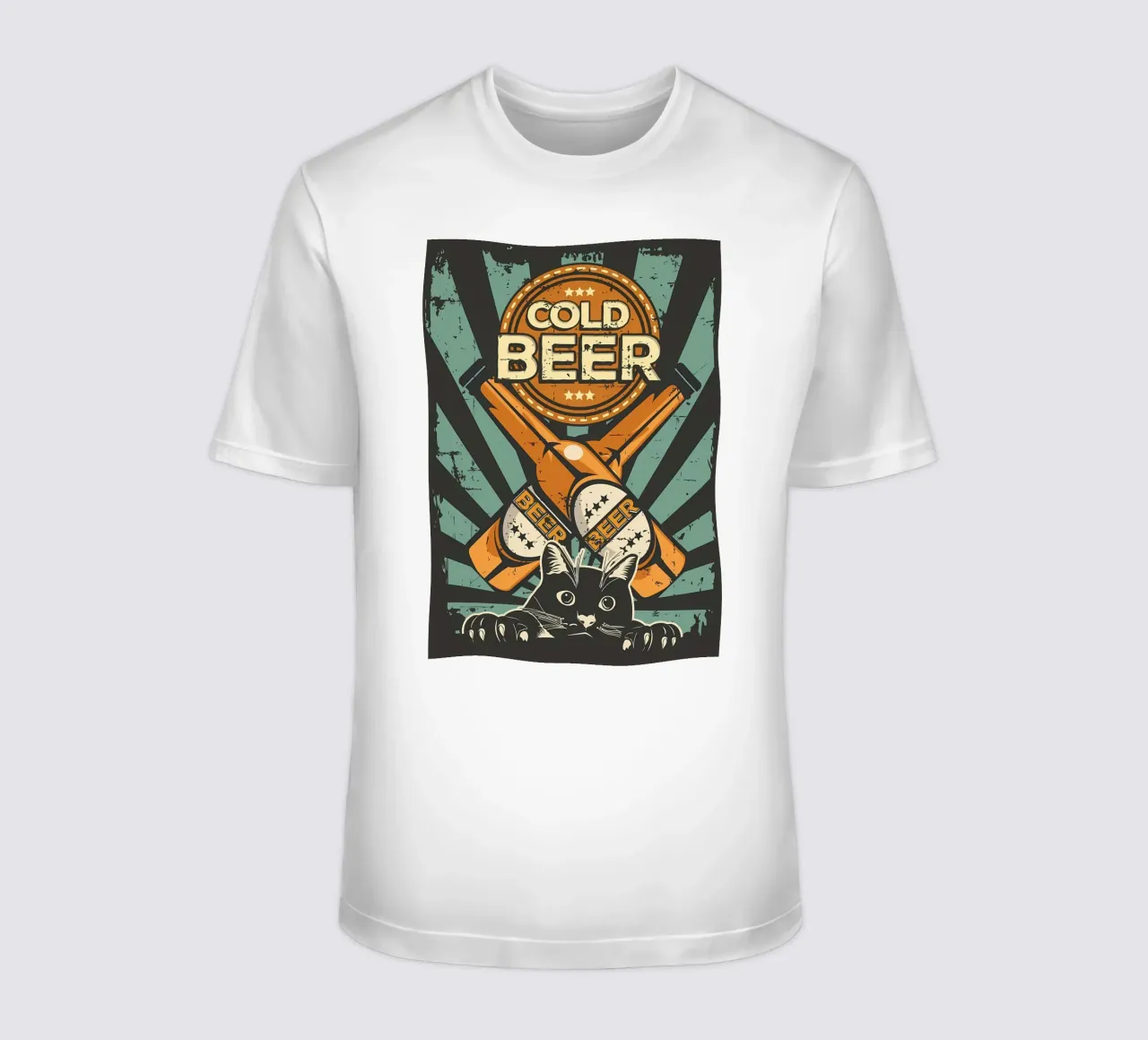 Un chat applaudit une bière froide t-shirt de Monique A Hooper