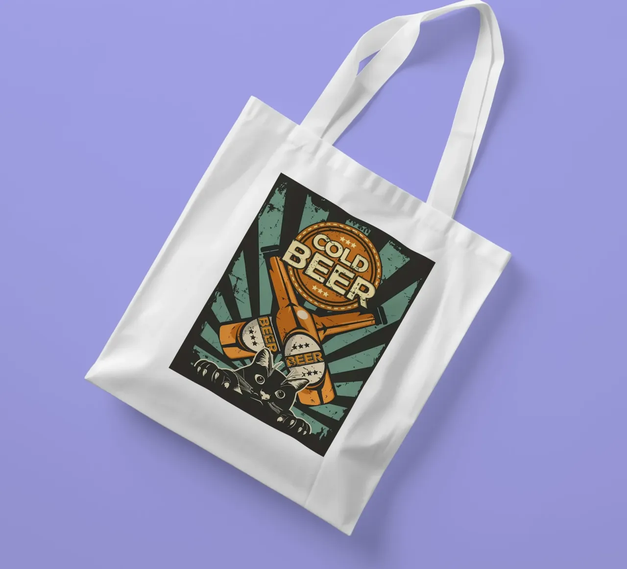 Un chat applaudit une bière froide tote bag de Monique A Hooper