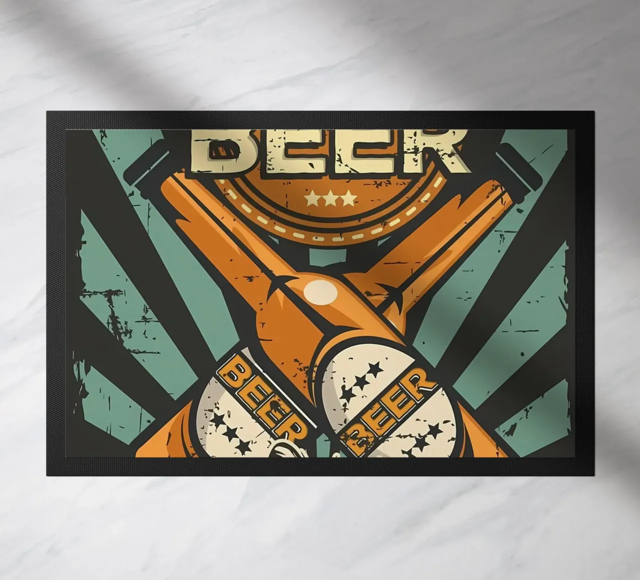 Un chat applaudit une bière froide paillasson de Monique A Hooper