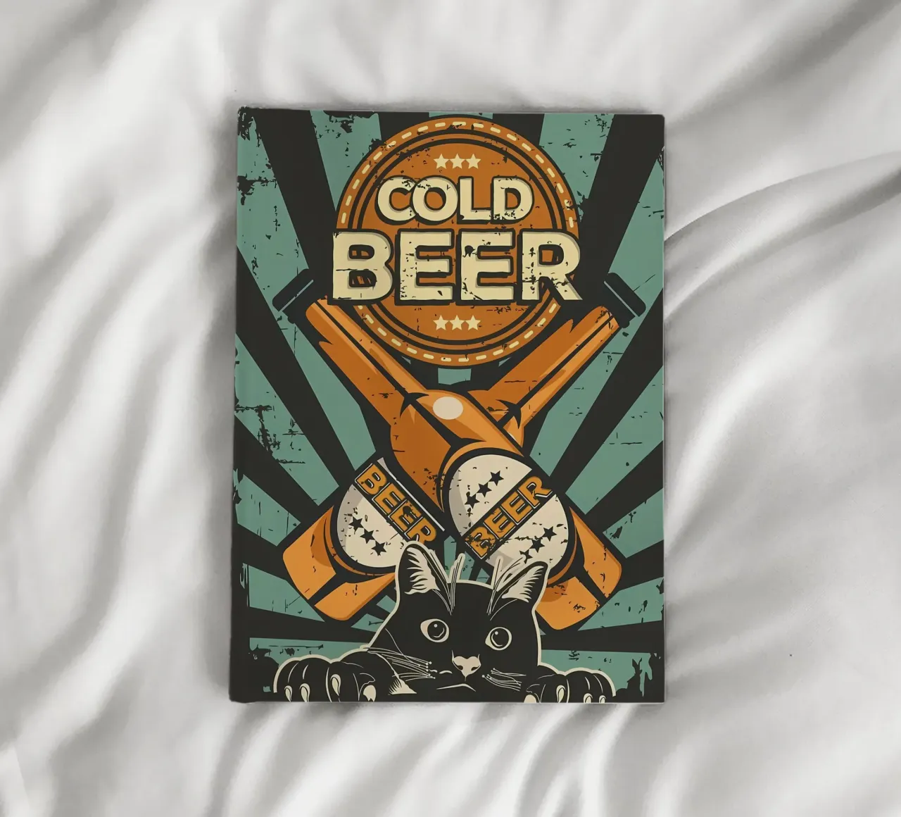 Un chat applaudit une bière froide carnet de notes de Monique A Hooper
