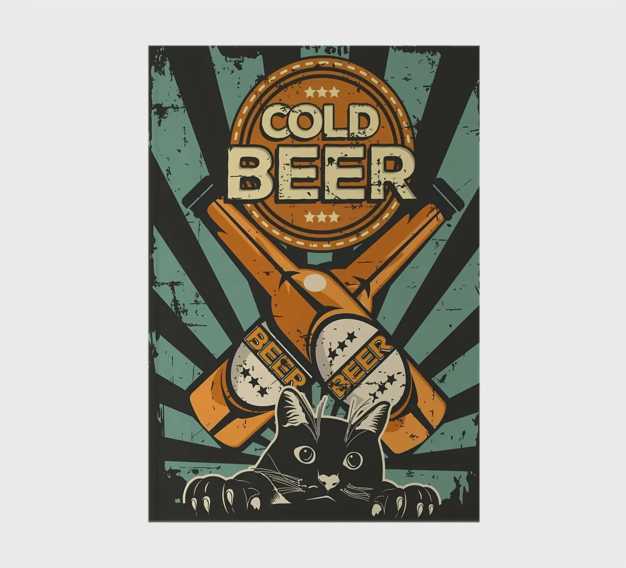 Un chat applaudit une bière froide carnet de notes de Monique A Hooper