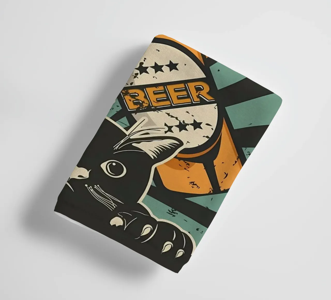 Un chat applaudit une bière froide serviette de bain de Monique A Hooper