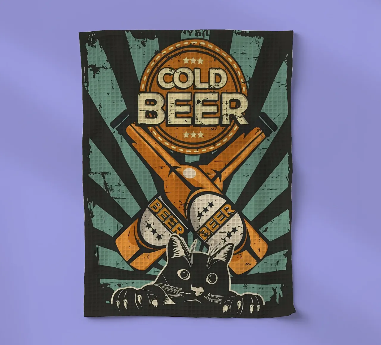 Un chat applaudit une bière froide torchon de Monique A Hooper