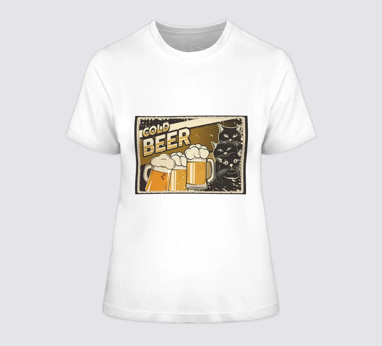 Mugs à bière froide pour chats t-shirt ajusté pour femmes de Monique A Hooper