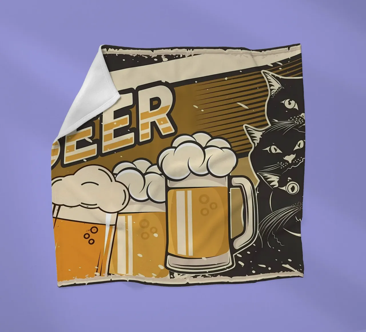 Boccali di birra freddi per gatti coperta in pile da Monique A Hooper