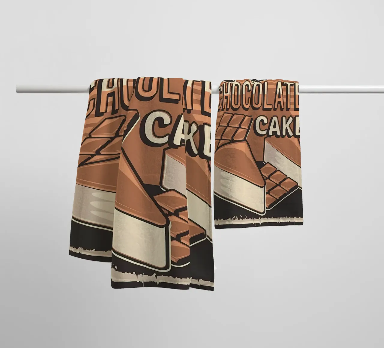 Chocolate cake and cat towel by Monique A Hooper