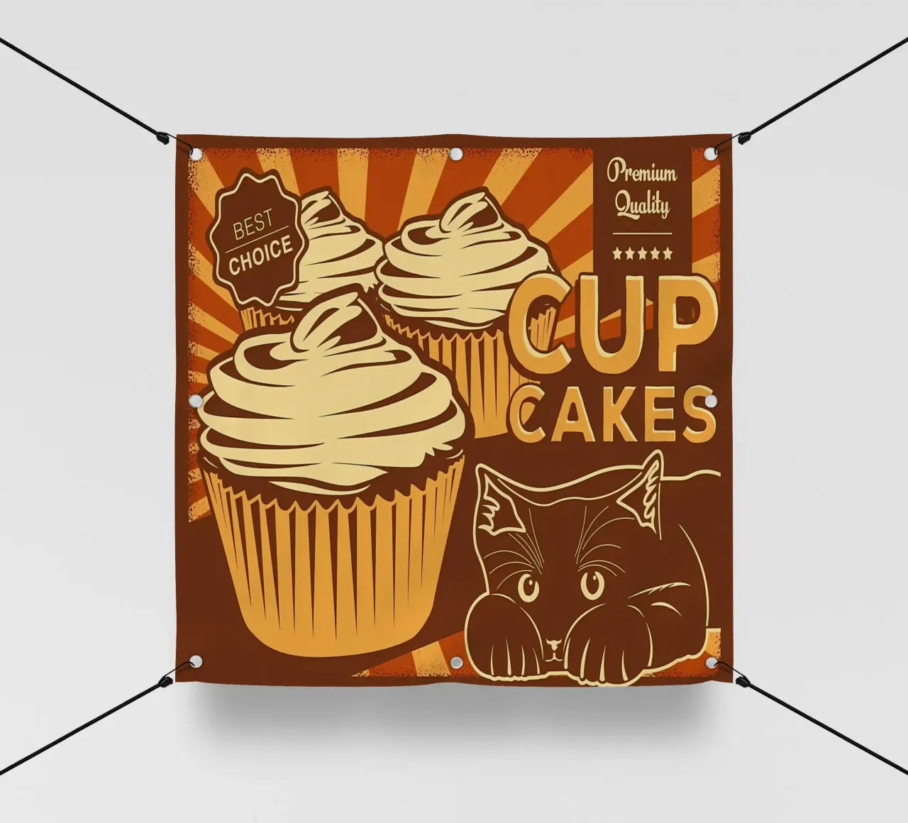 Funny cat cupcakes pvc cover by Monique A Hooper