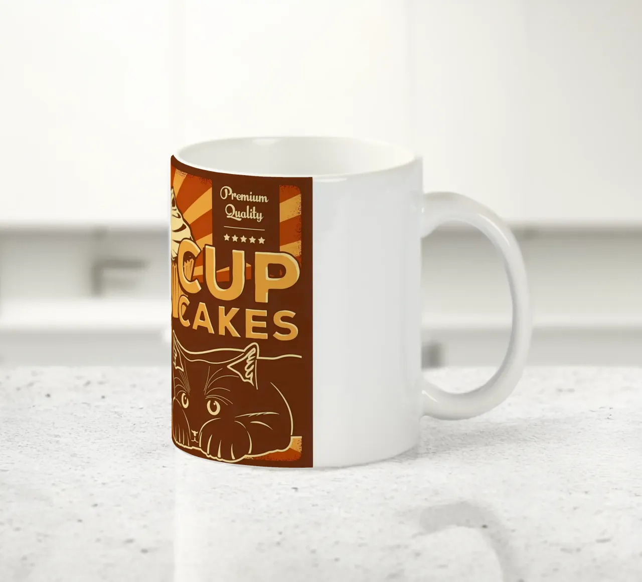 Funny cat cupcakes ceramic mug by Monique A Hooper