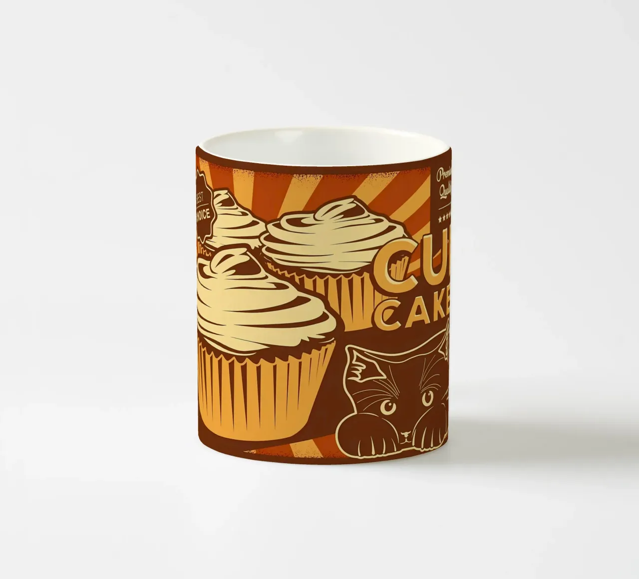 Funny cat cupcakes ceramic mug by Monique A Hooper
