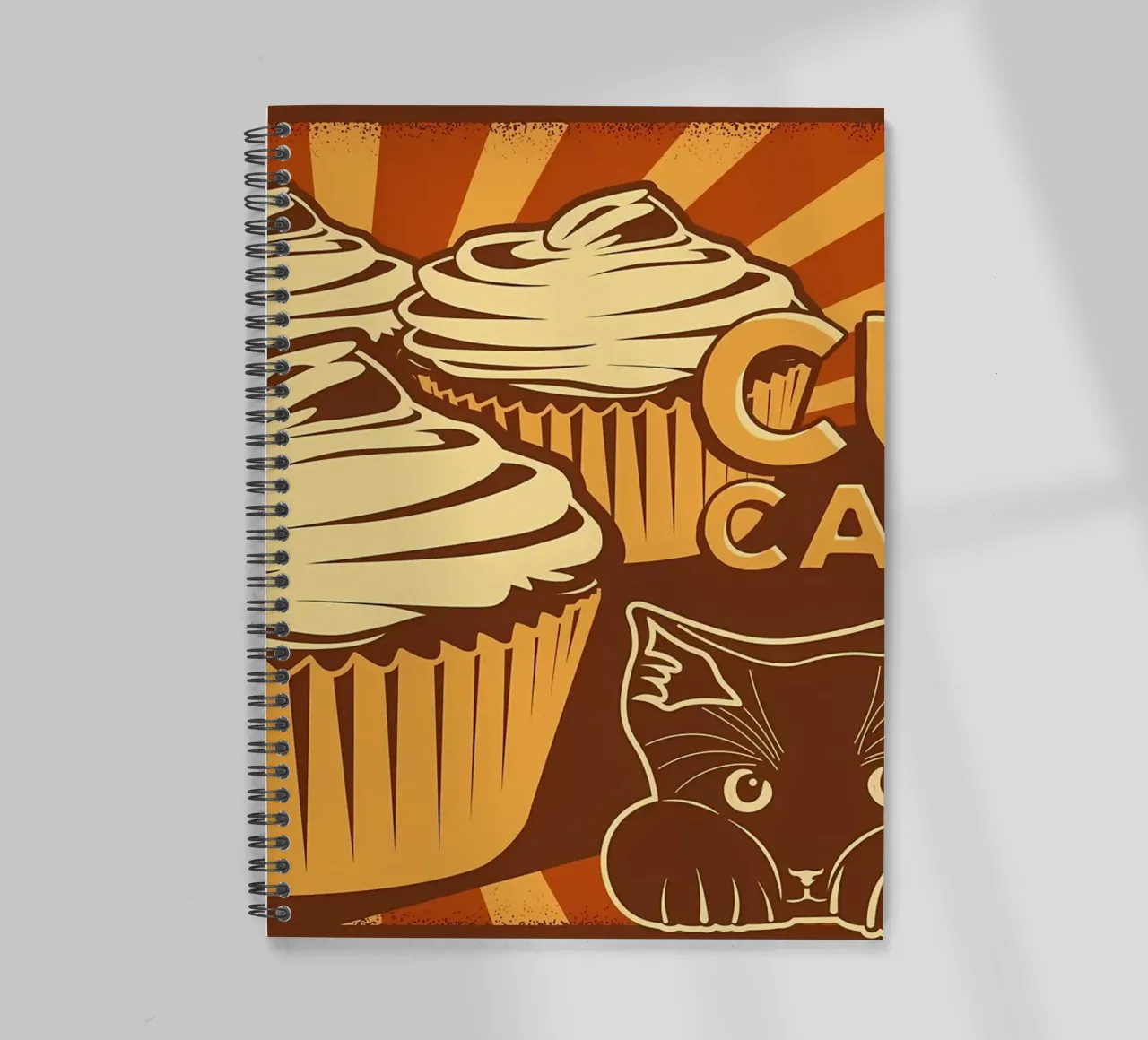 Funny cat cupcakes spiral notebook by Monique A Hooper