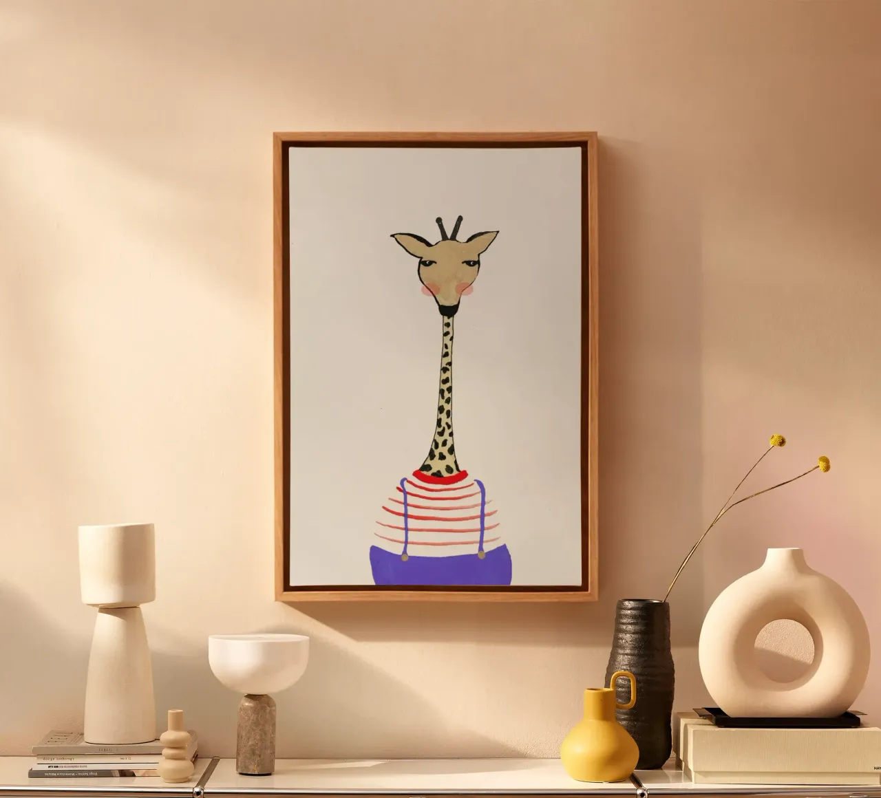 Giraffe with Clothes canvas by Atelier Mave