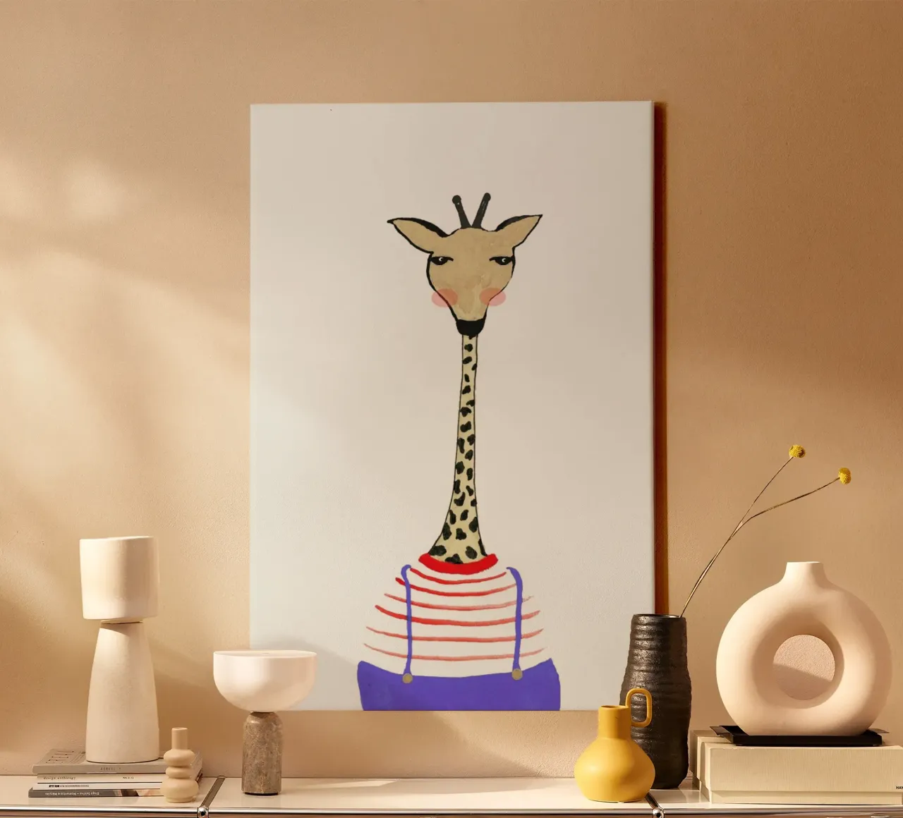 Giraffe with Clothes canvas by Atelier Mave
