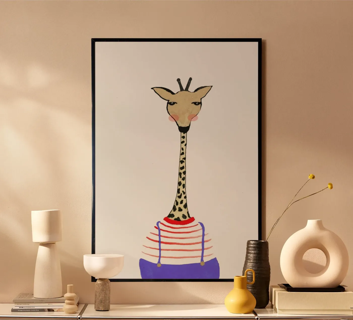 Giraffe with Clothes poster by Atelier Mave