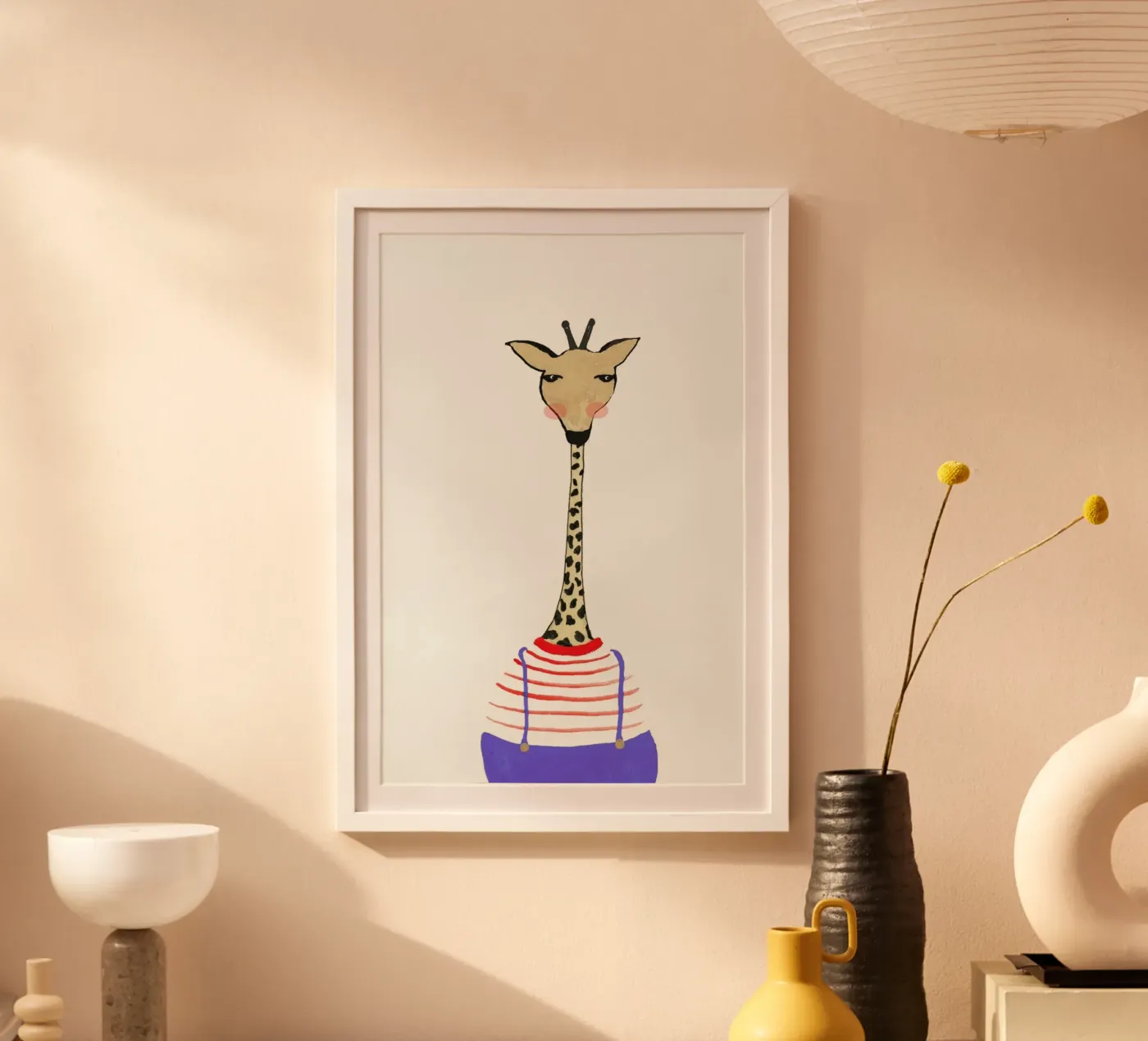 Giraffe with Clothes poster by Atelier Mave