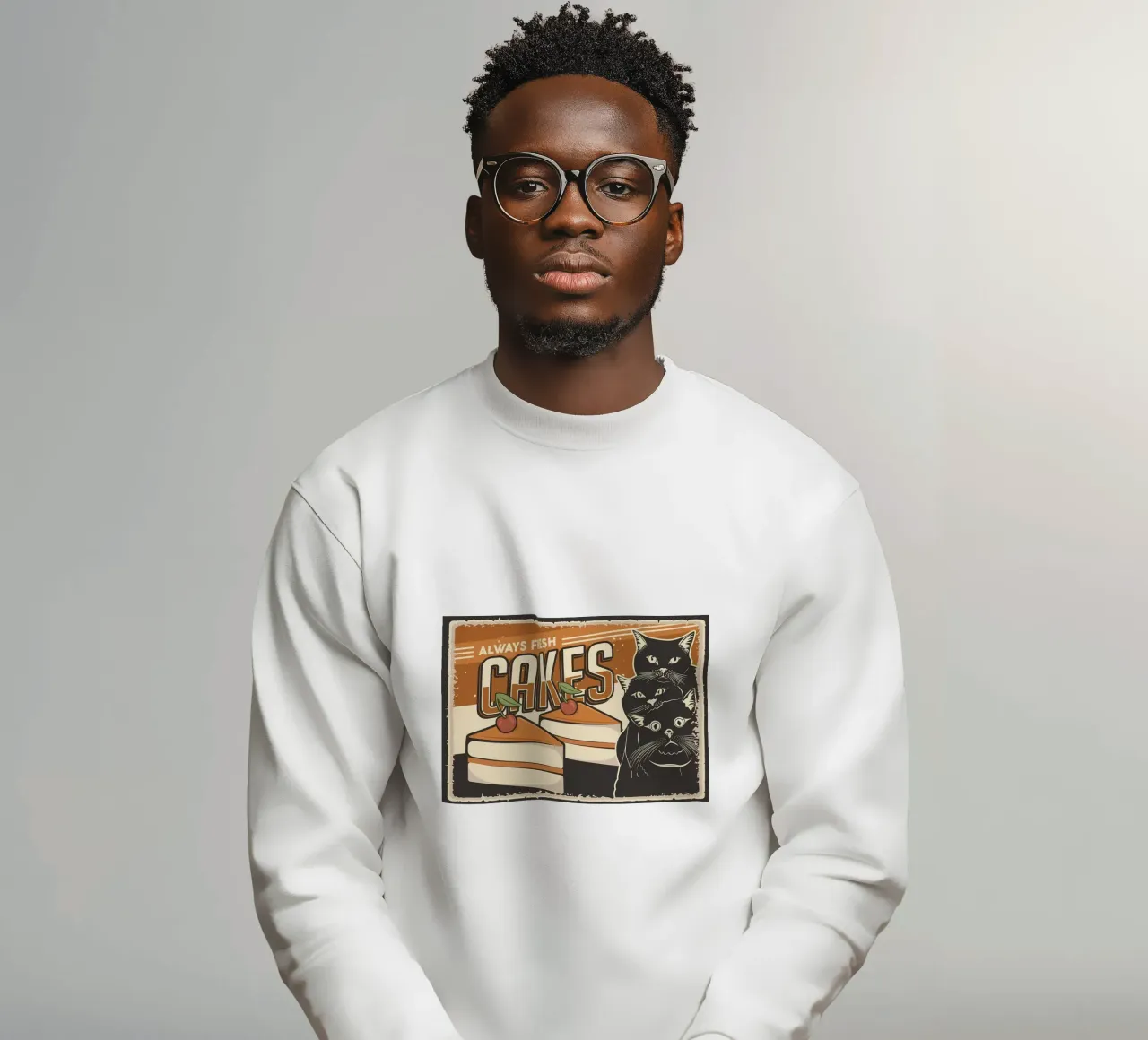 Cakes and cats sweatshirt by Monique A Hooper