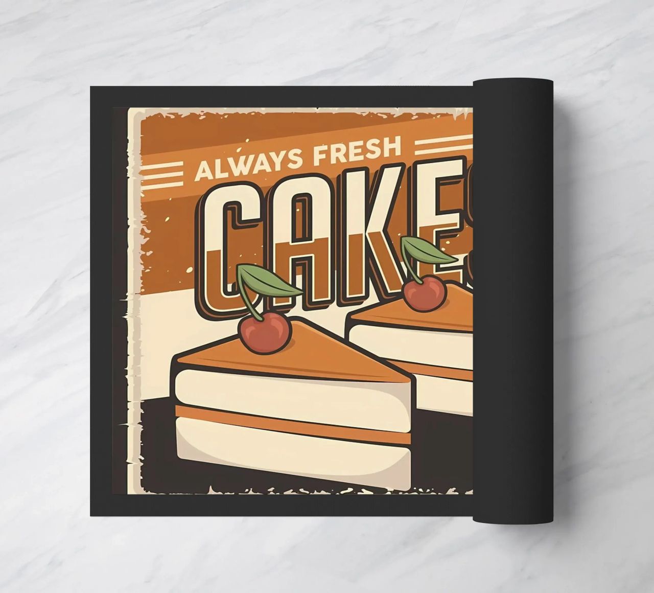 Cakes and cats doormat by Monique A Hooper