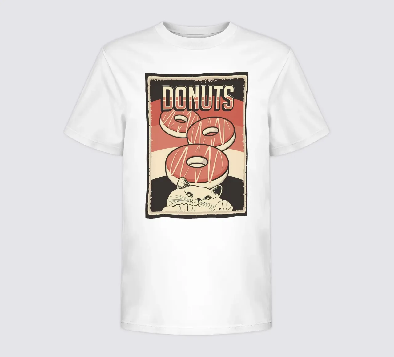 Donuts Cat chef kids t-shirt by Monique A Hooper