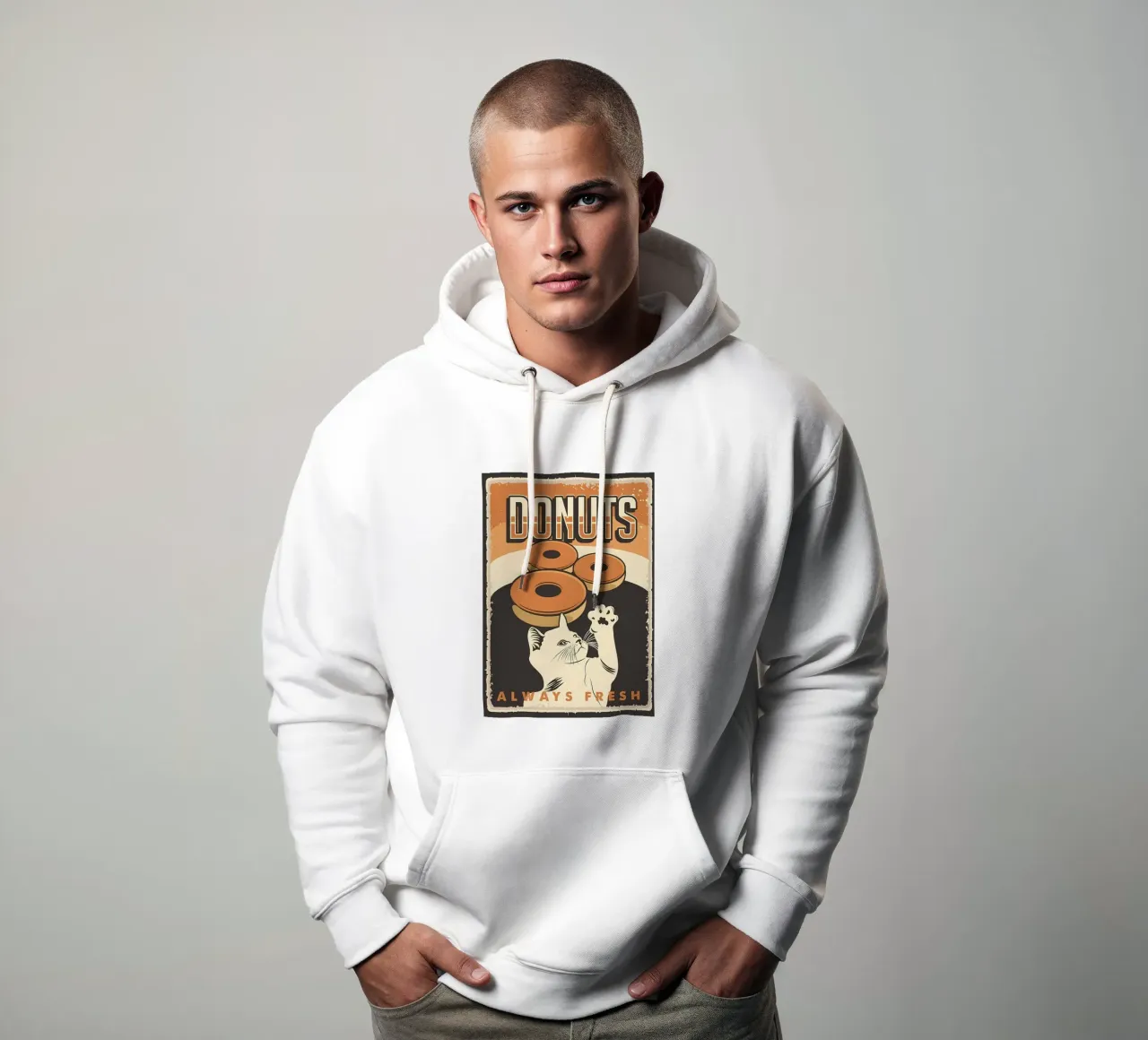 Cat wants donuts hoodie by Monique A Hooper