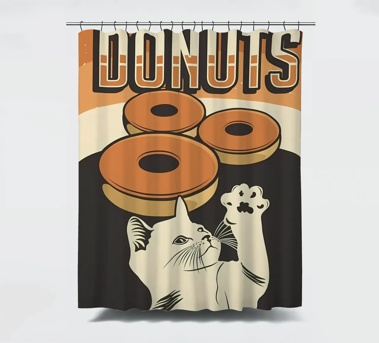 Cat wants donuts shower curtain by Monique A Hooper
