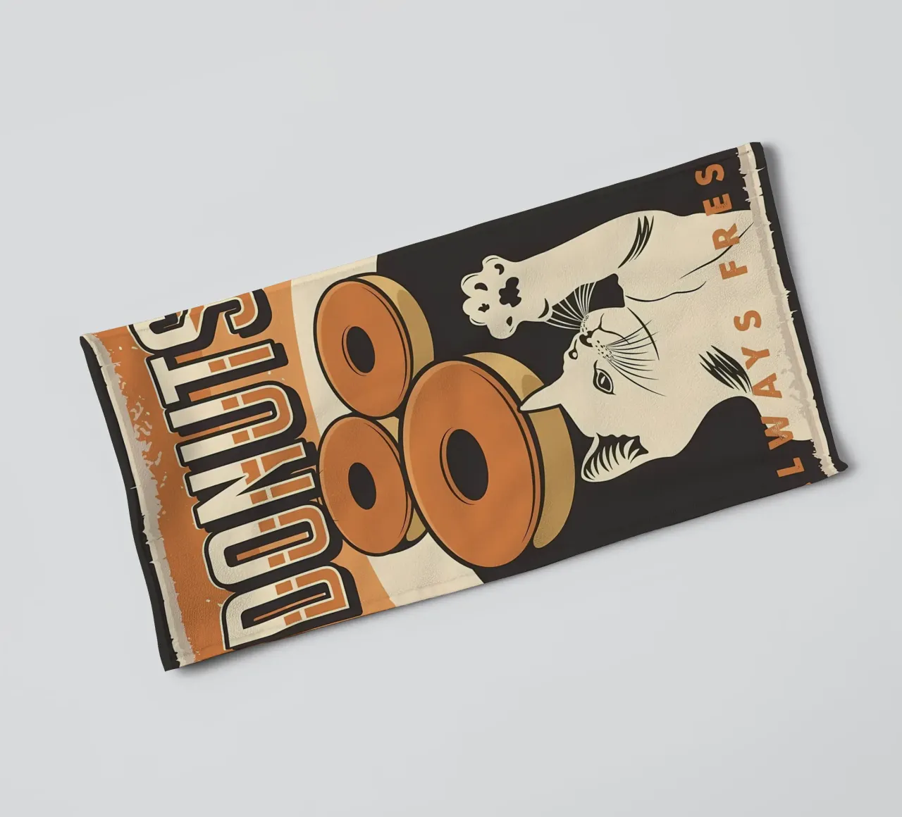 Cat wants donuts towel by Monique A Hooper