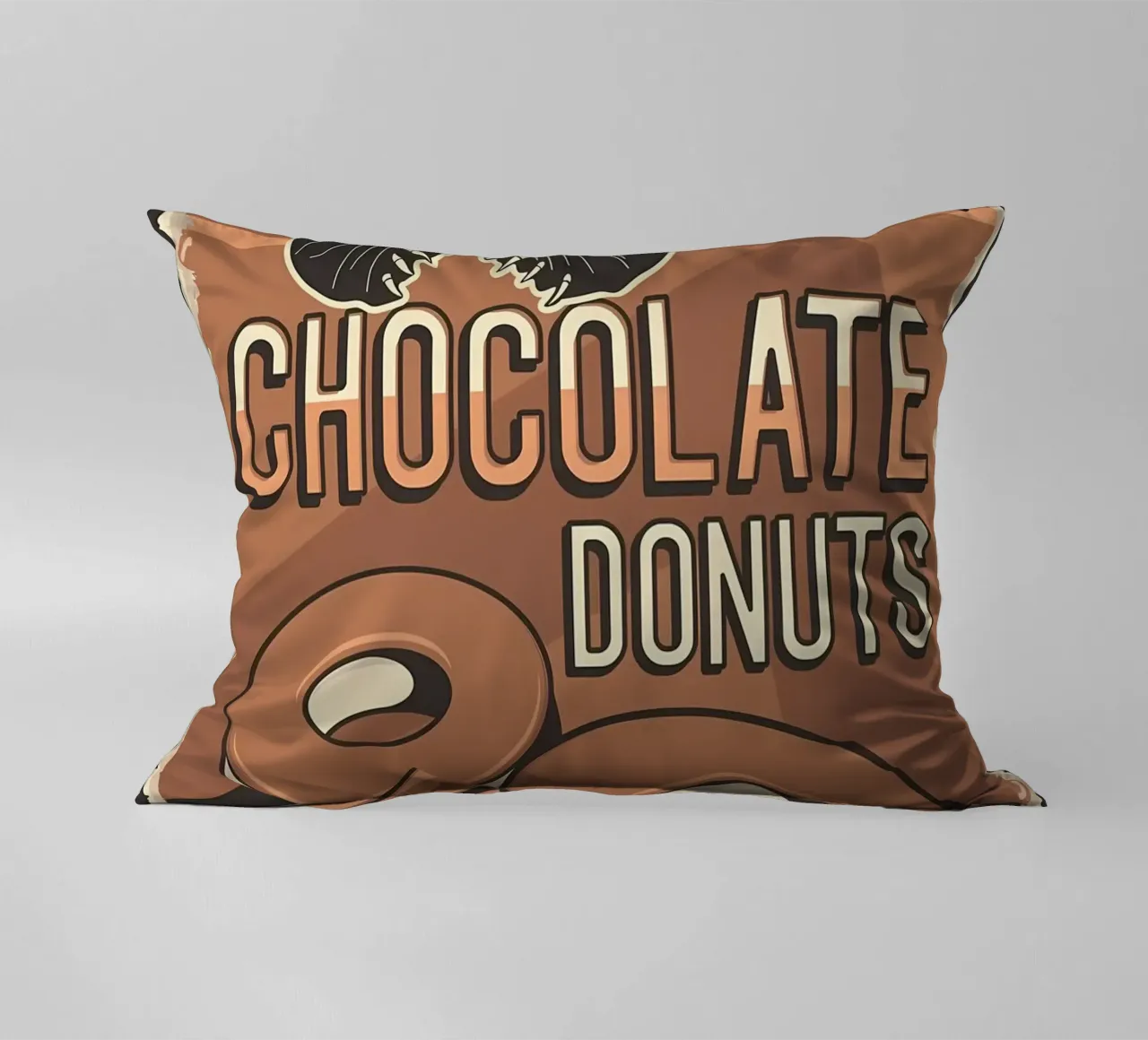 Chocolate donuts and cat decorative cushion by Monique A Hooper
