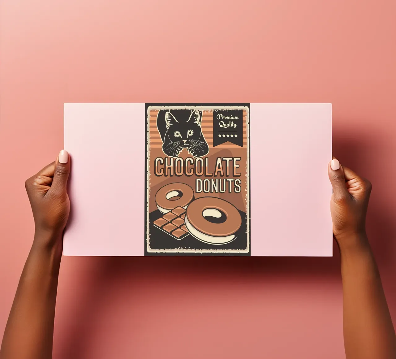 Chocolate donuts and cat sticker sheet by Monique A Hooper