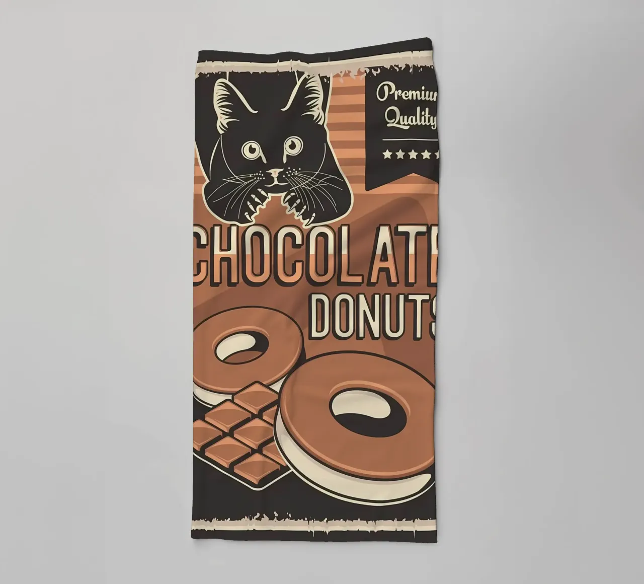 Chocolate donuts and cat towel by Monique A Hooper