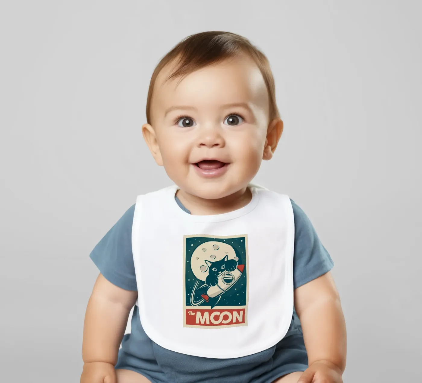 Gatto e Luna bavaglino da Monique A Hooper