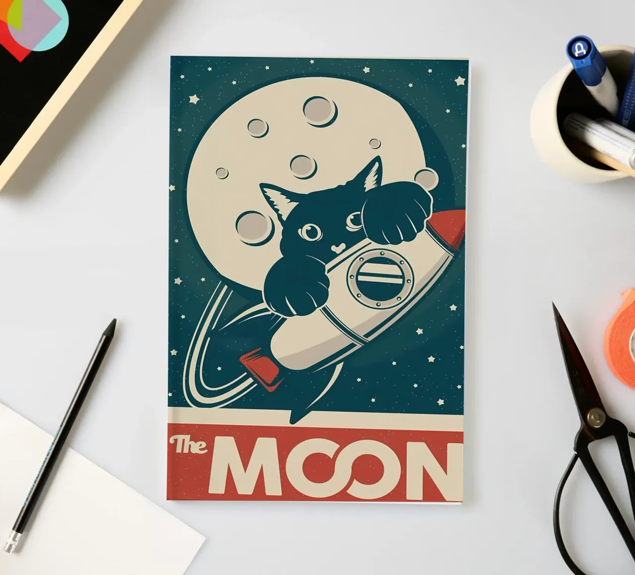 Cat and Moon notebook by Monique A Hooper