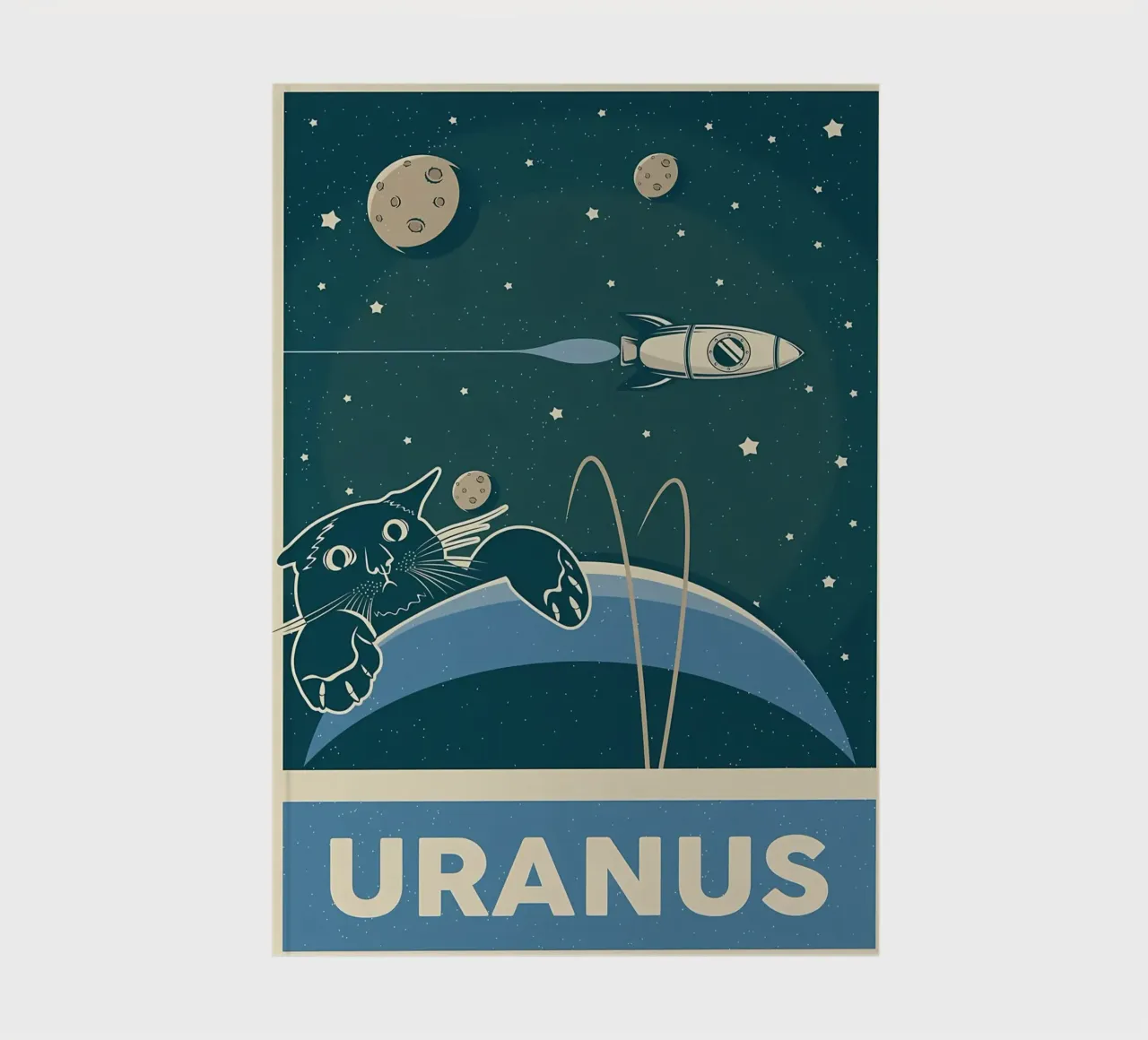 Retro Cat and Uranus notebook by Monique A Hooper