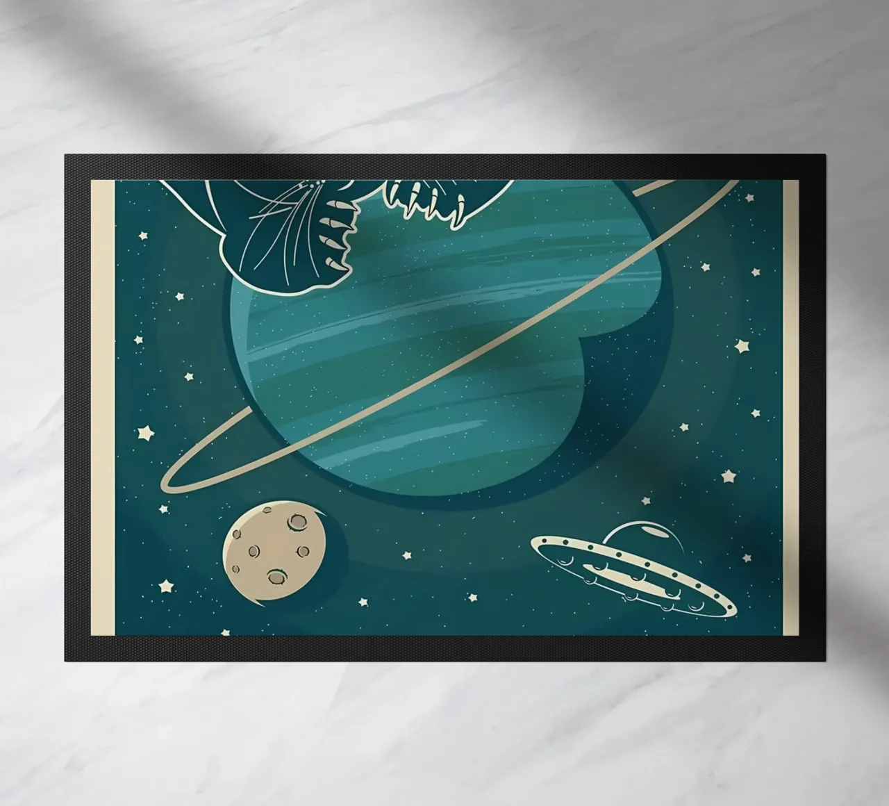 Gatto retrò e Nettuno zerbino da Monique A Hooper