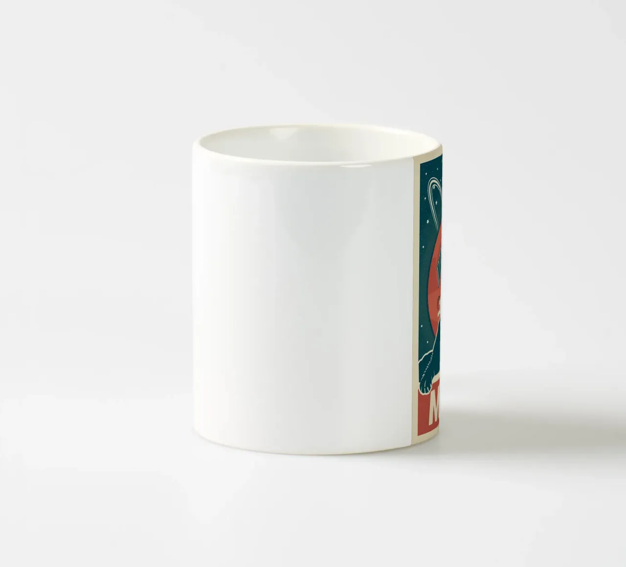 Gatto e Marte retrò tazza in ceramica da Monique A Hooper