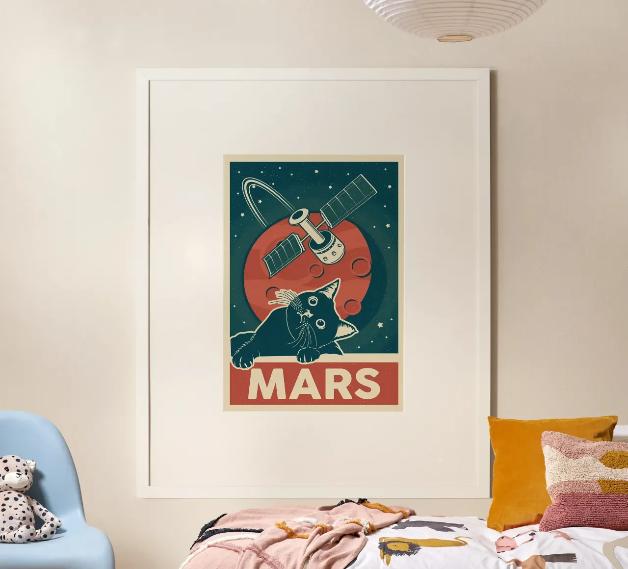 Retro Cat and Mars hahnemühle by Monique A Hooper