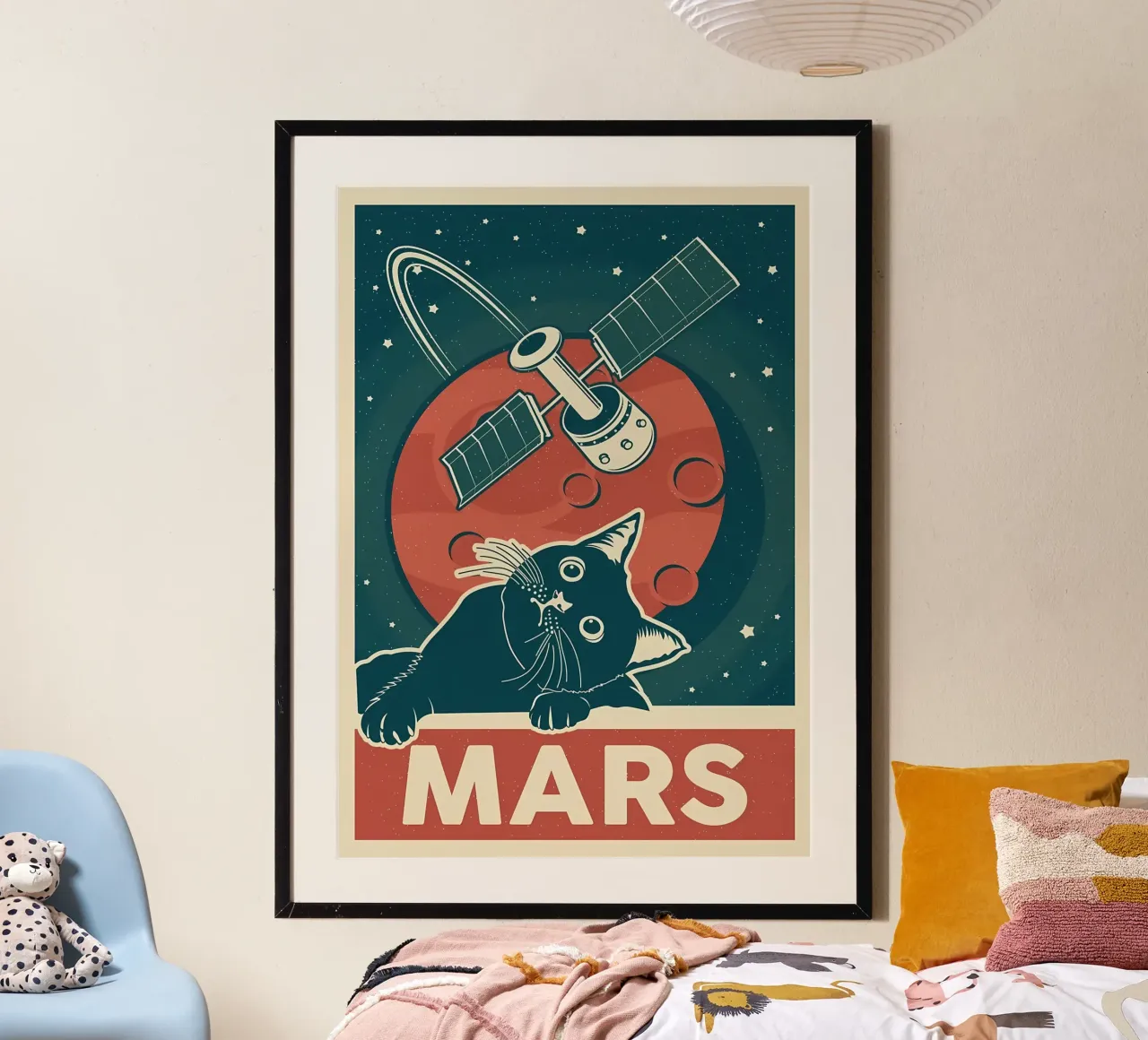 Retro Cat and Mars hahnemühle by Monique A Hooper