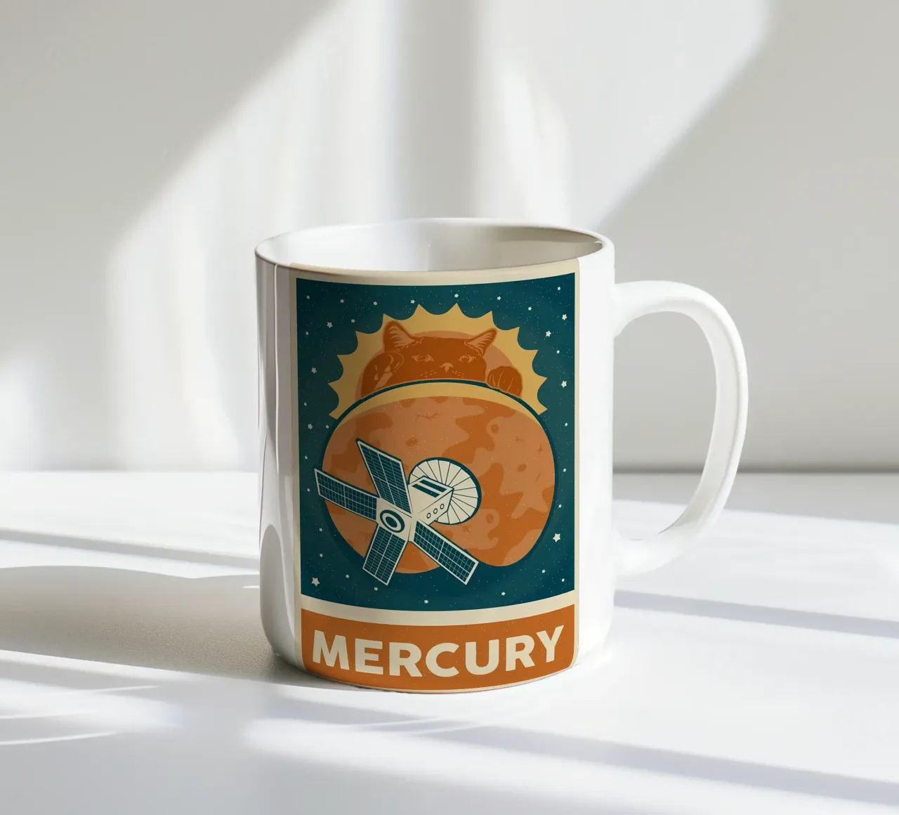 Gatto e Mercurio retrogradi tazza in ceramica da Monique A Hooper