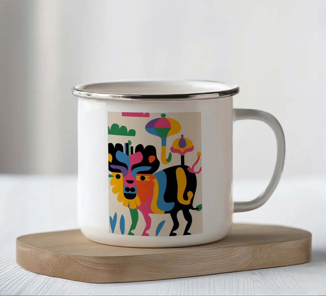 Toro e forme tazza in smalto da Seren Liodra