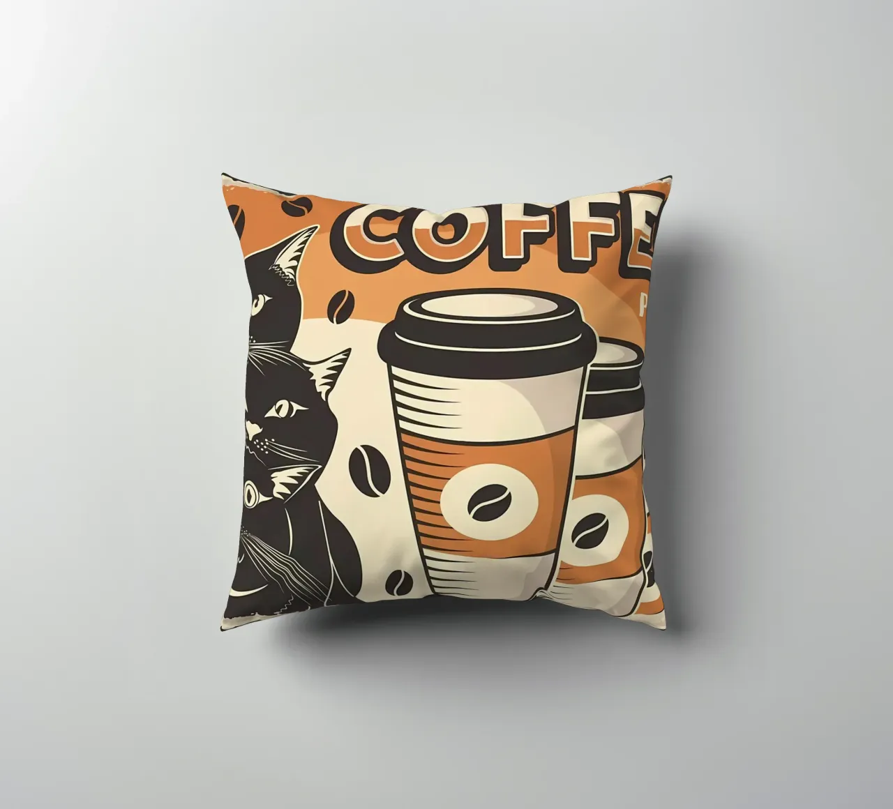 Caffè e gatti cuscino da Monique A Hooper