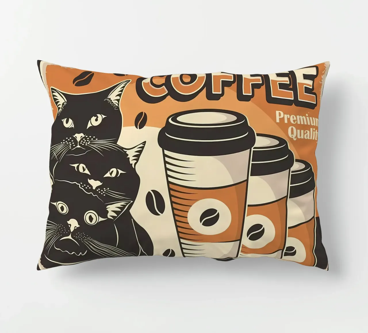 Caffè e gatti cuscino da Monique A Hooper