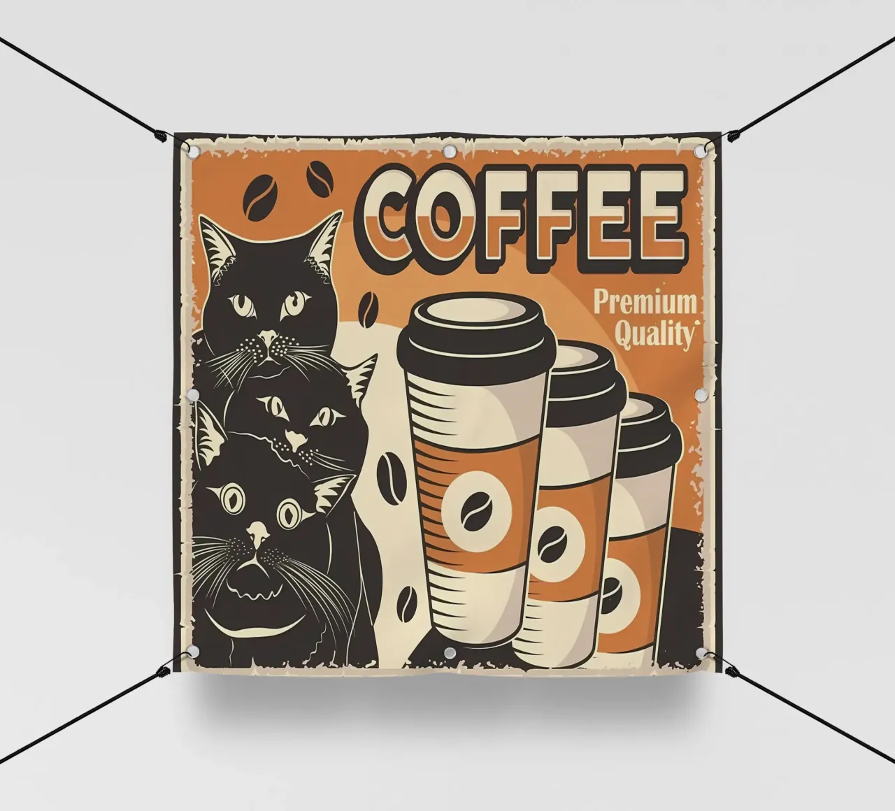 Caffè e gatti telo in pvc da Monique A Hooper