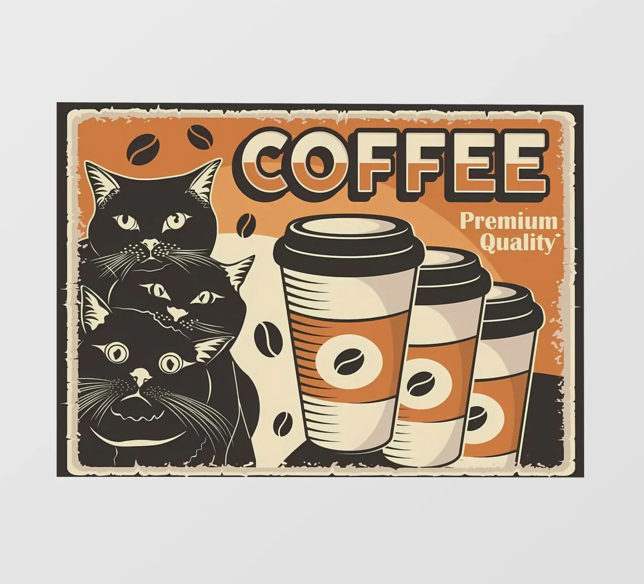 Caffè e gatti telo in pvc da Monique A Hooper