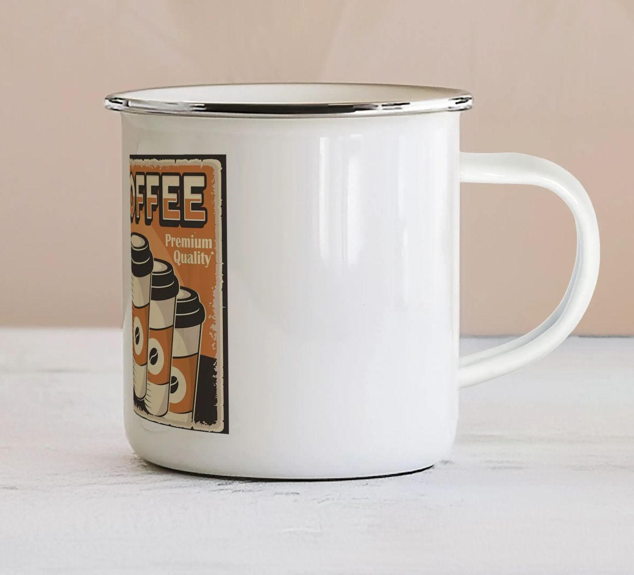 Caffè e gatti tazza in smalto da Monique A Hooper