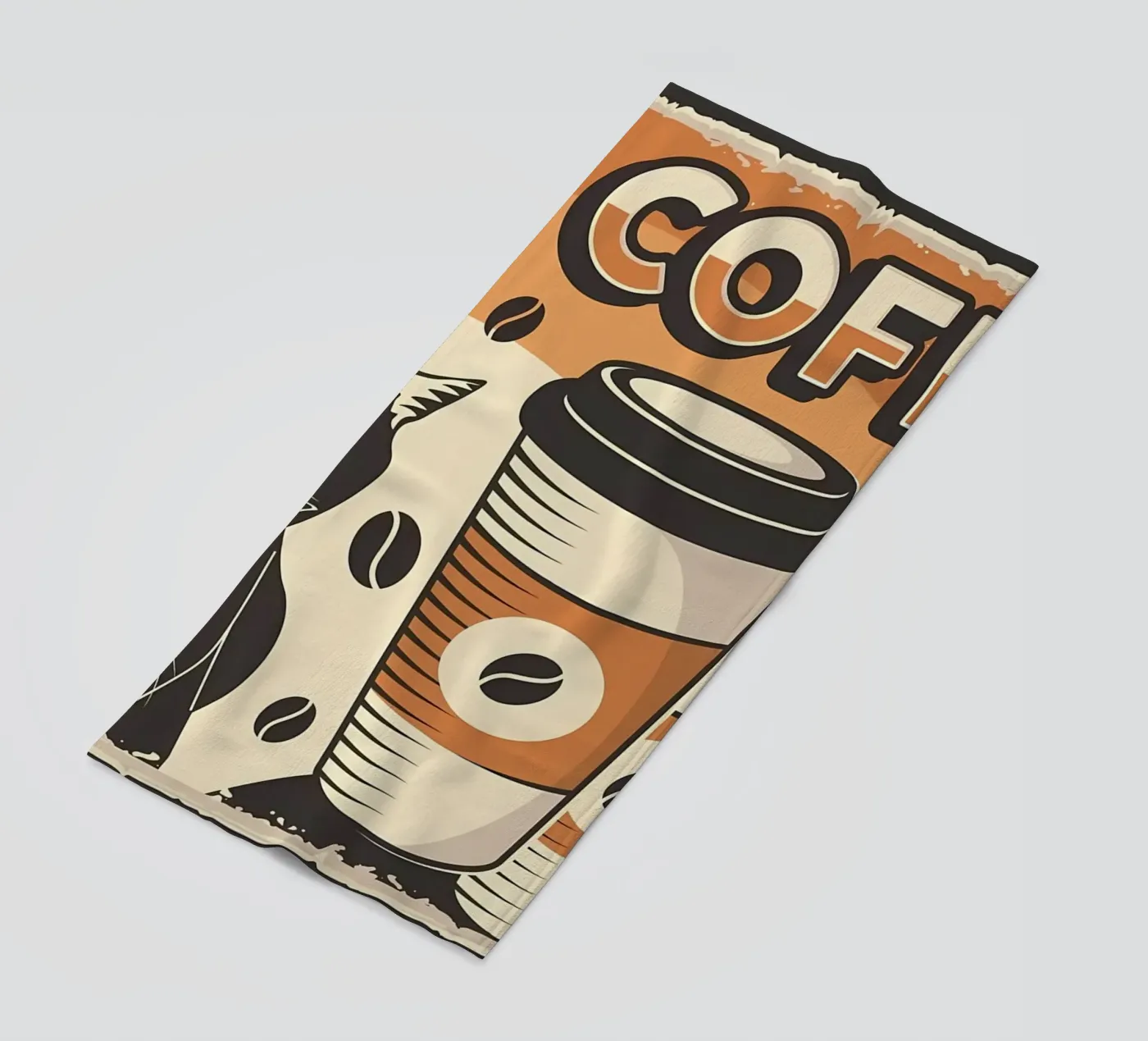 Koffie en katten strandhanddoek van Monique A Hooper