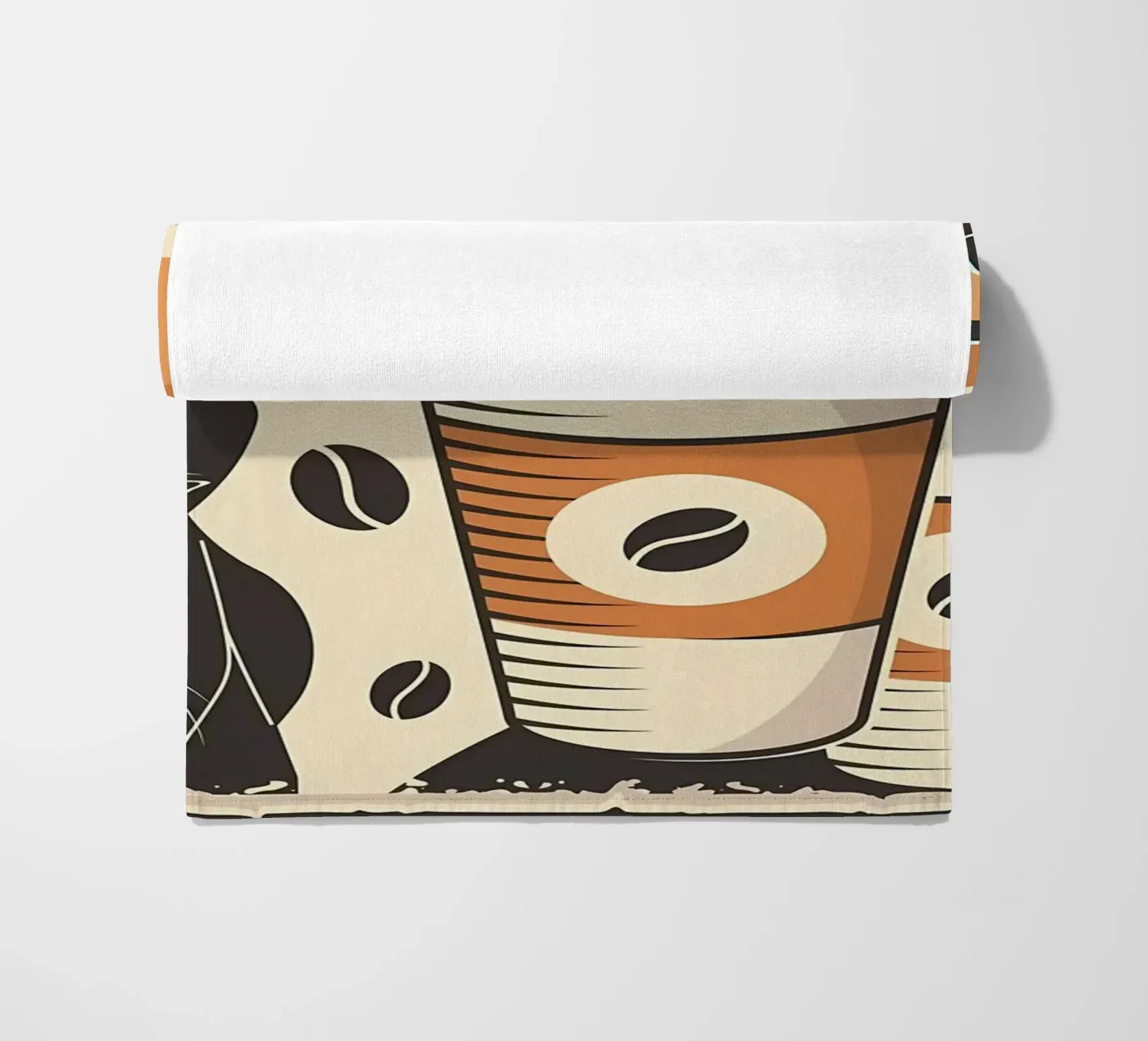 Koffie en katten strandhanddoek van Monique A Hooper