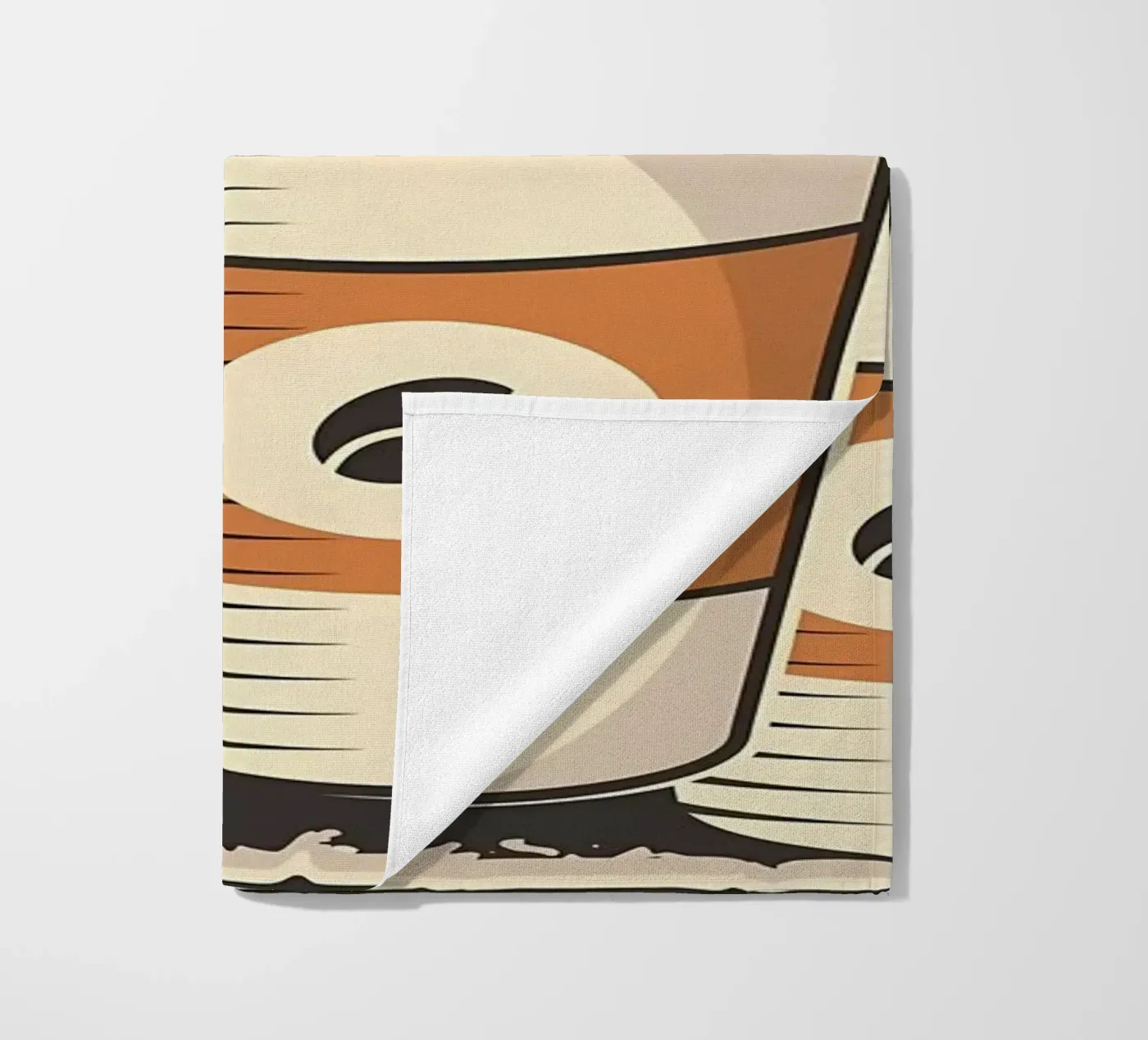 Koffie en katten strandhanddoek van Monique A Hooper